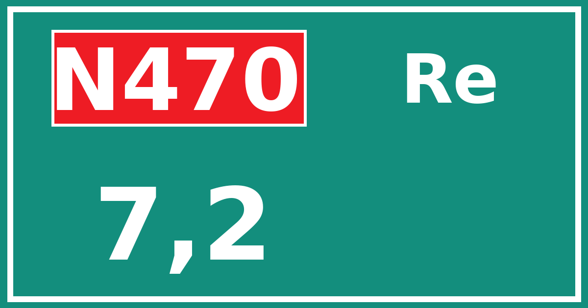 Hectometerbord N470 7,2 zijde Re