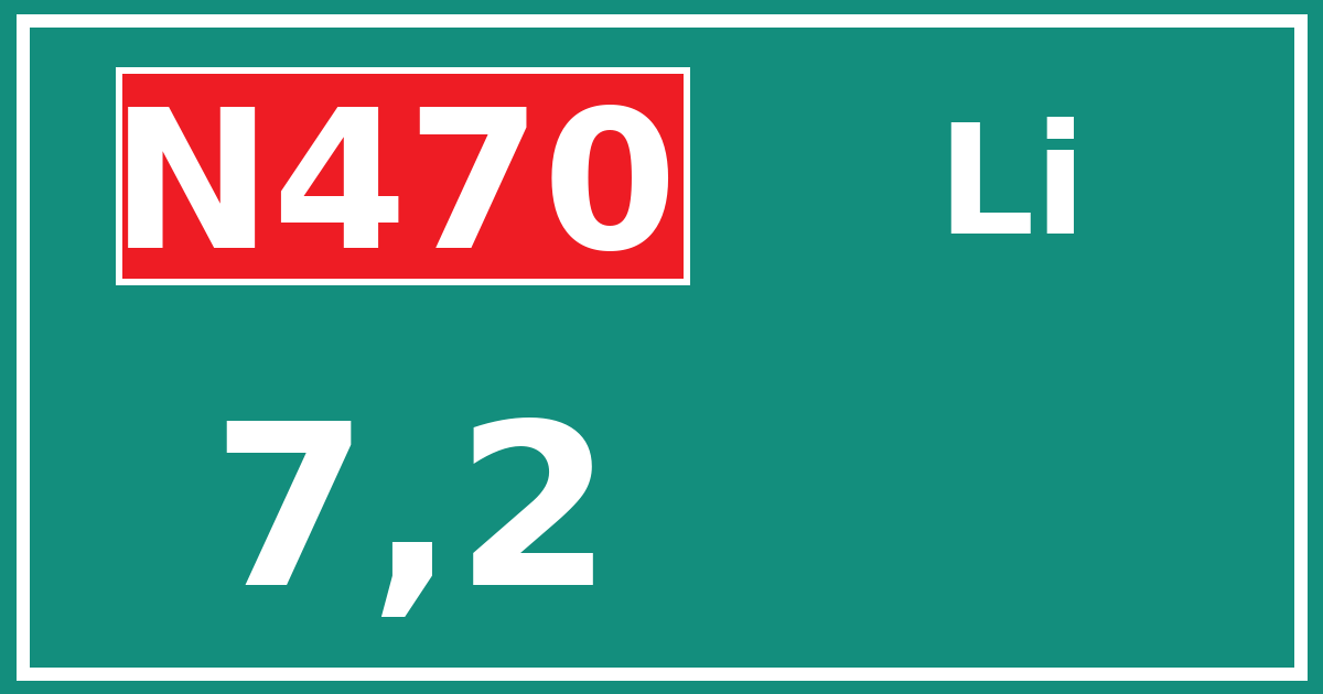 Hectometerbord N470 7,2 zijde Li