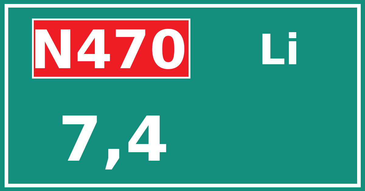 Hectometerbord N470 7,4 zijde Li