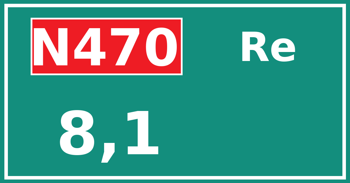 Hectometerbord N470 8,1 zijde Re