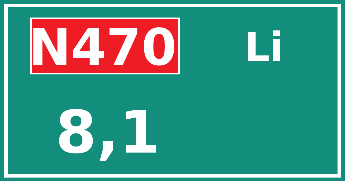 Hectometerbord N470 8,1 zijde Li