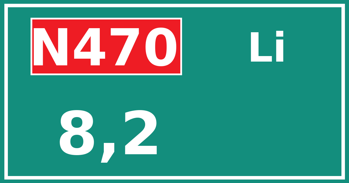 Hectometerbord N470 8,2 zijde Li