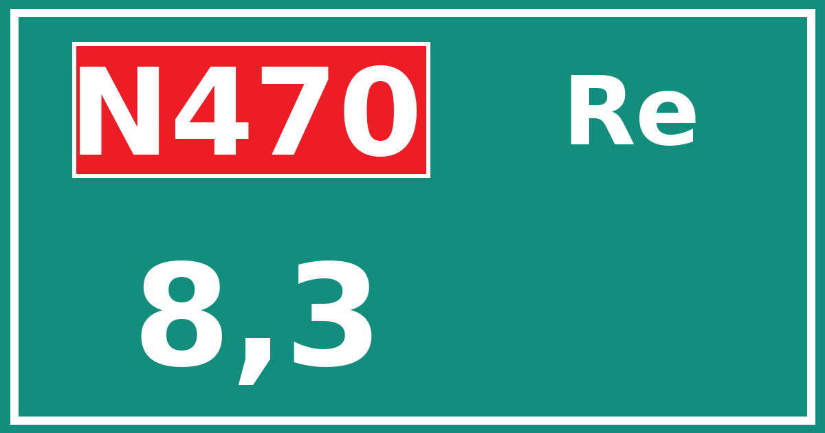 Hectometerbord N470 8,3 zijde Re
