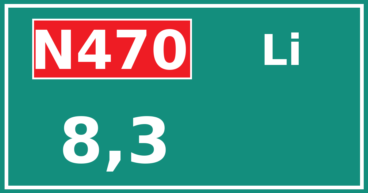 Hectometerbord N470 8,3 zijde Li
