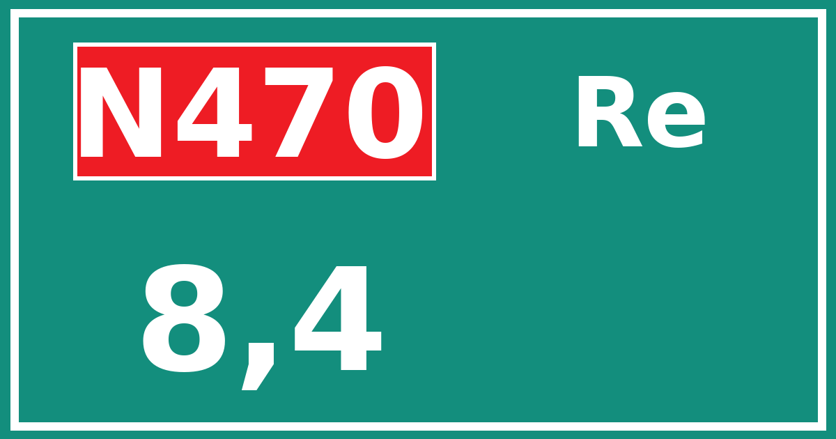 Hectometerbord N470 8,4 zijde Re
