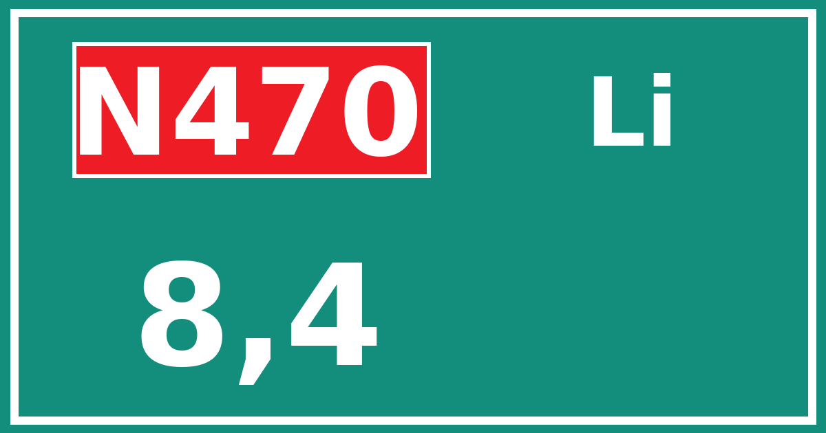 Hectometerbord N470 8,4 zijde Li