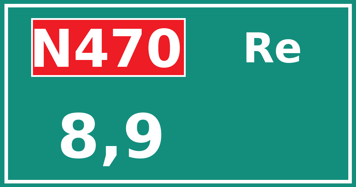 Hectometerbord N470 8,9 zijde Re