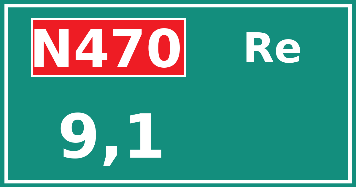 Hectometerbord N470 9,1 zijde Re