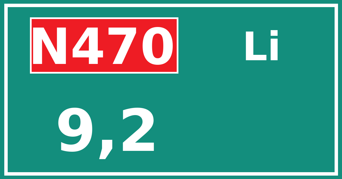 Hectometerbord N470 9,2 zijde Li