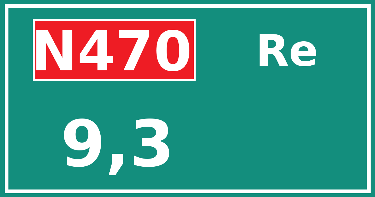 Hectometerbord N470 9,3 zijde Re