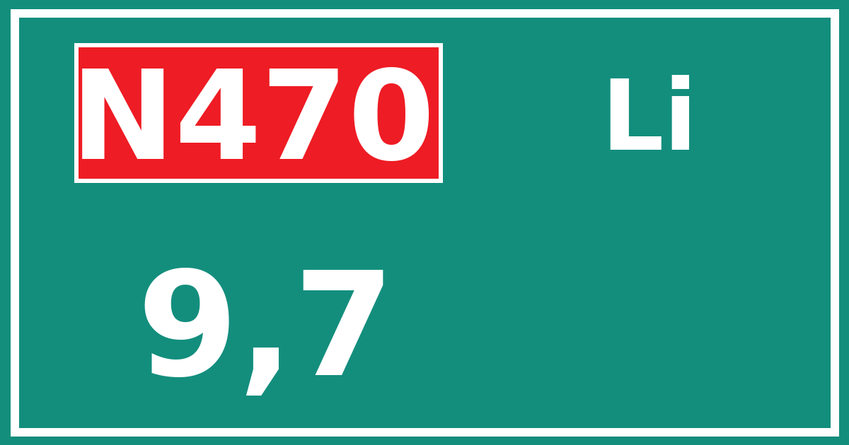 Hectometerbord N470 9,7 zijde Li