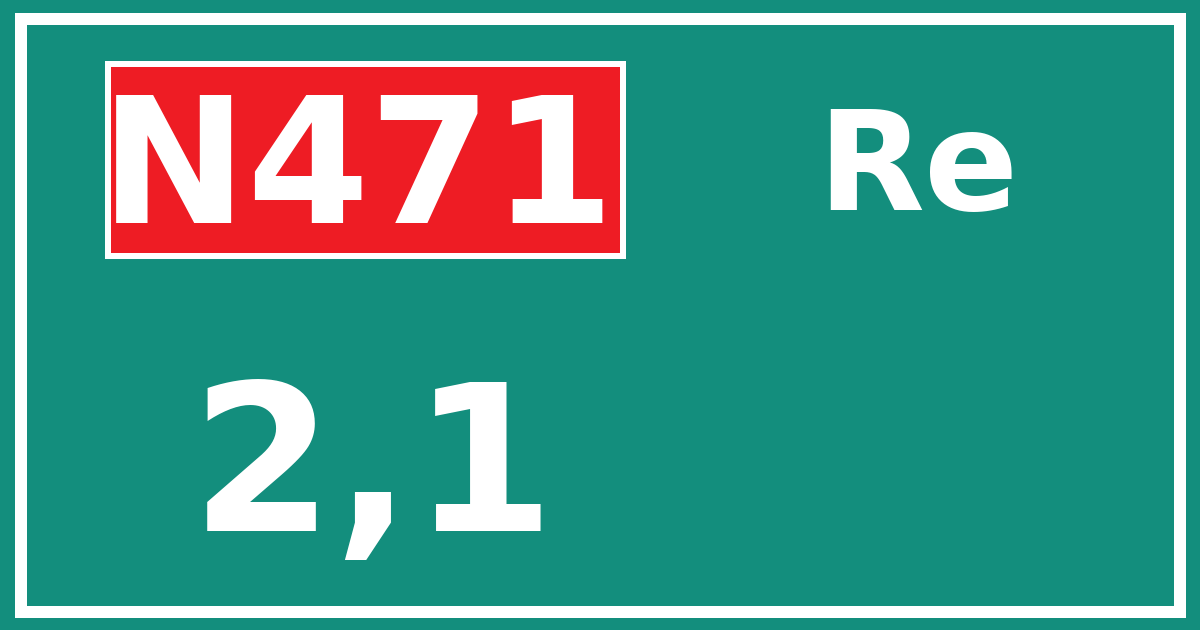 Hectometerbord N471 2,1 zijde Re