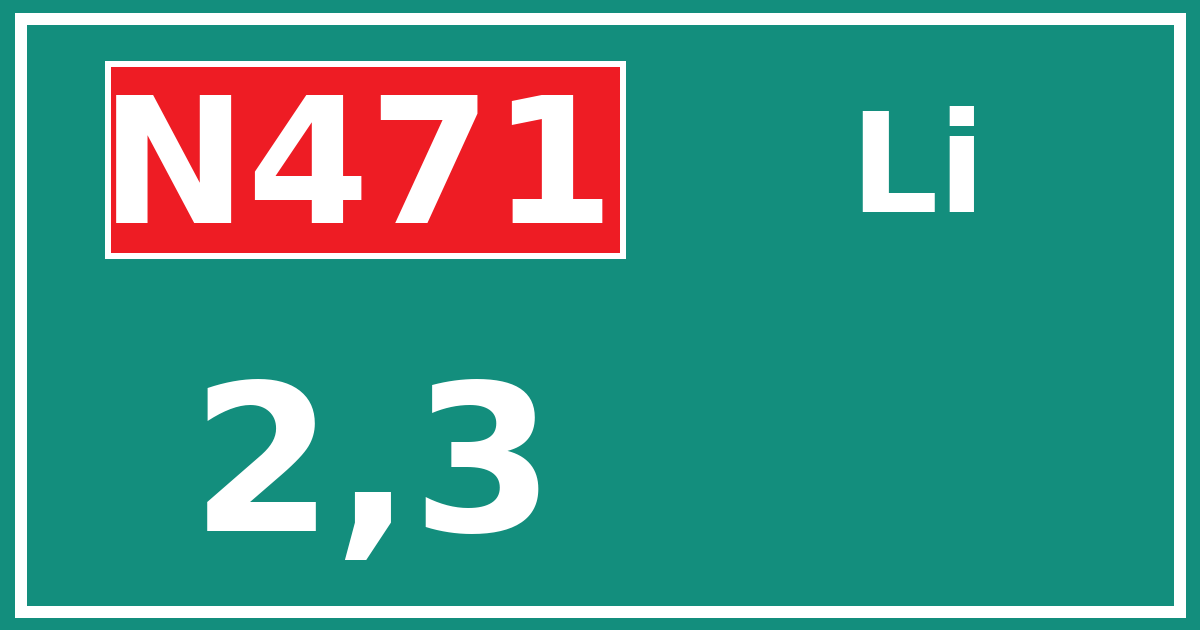 Hectometerbord N471 2,3 zijde Li