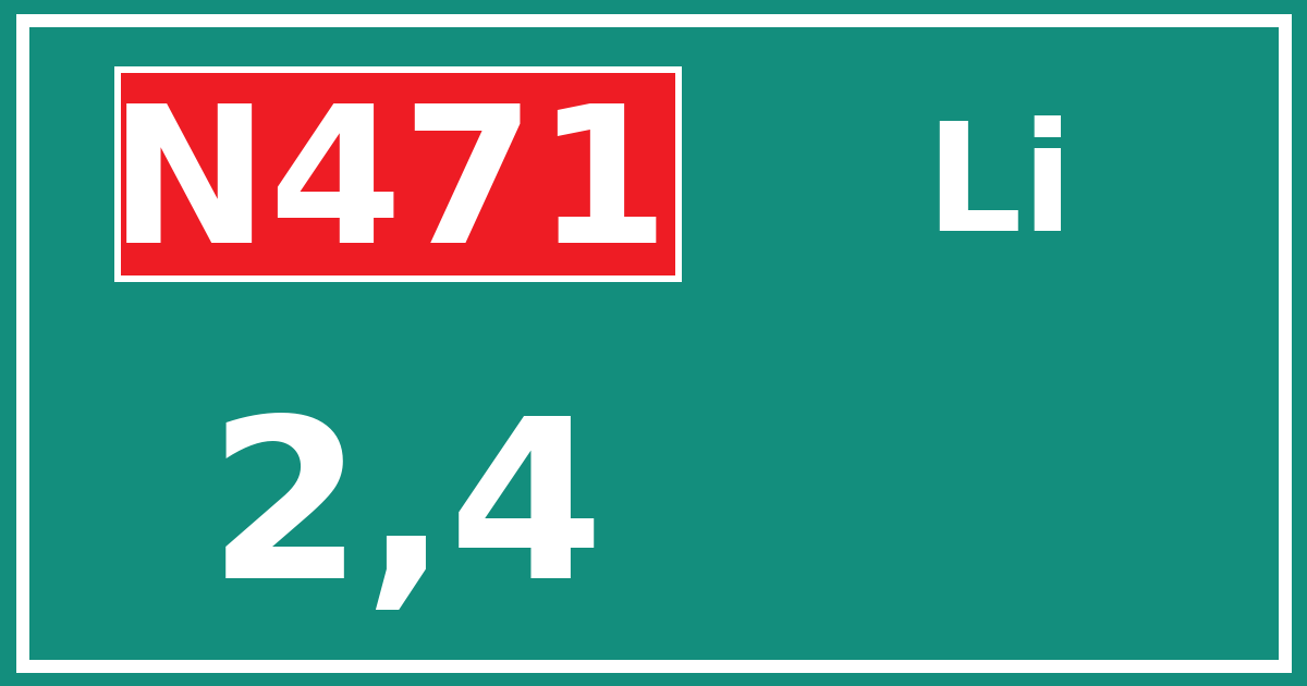 Hectometerbord N471 2,4 zijde Li