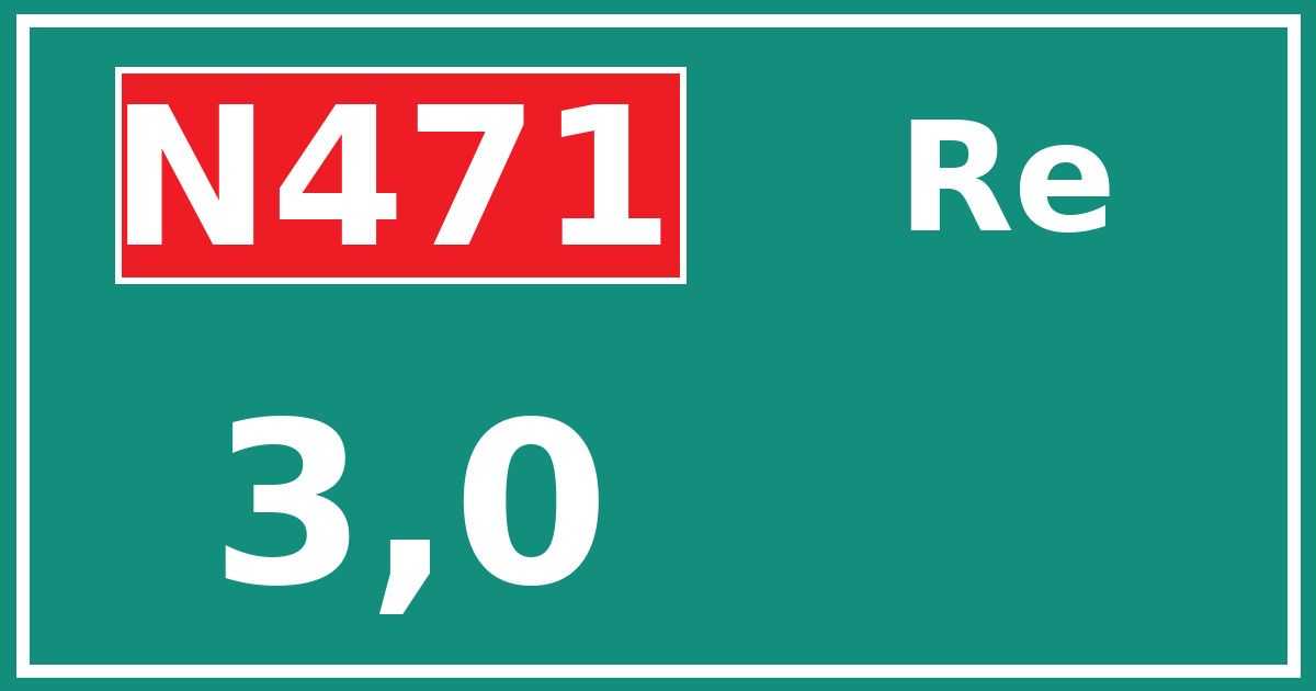 Hectometerbord N471 3,0 zijde Re