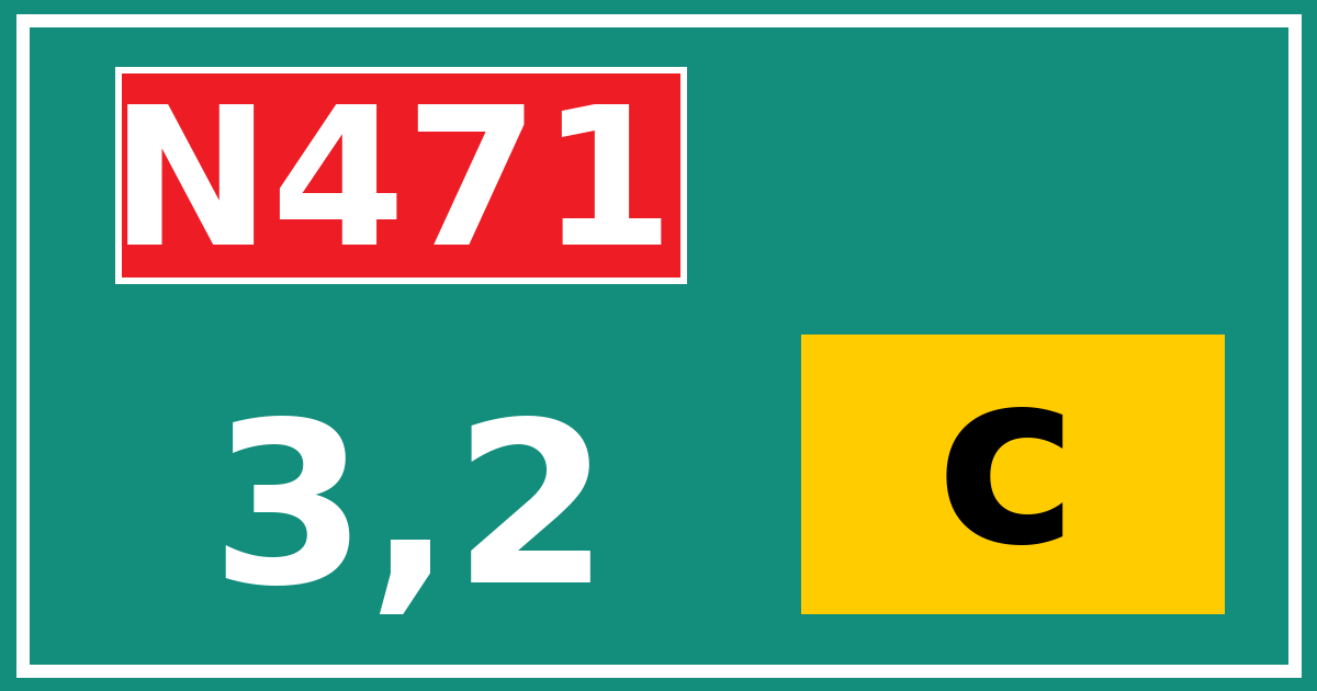 Hectometerbord N471 3,2 letter c
