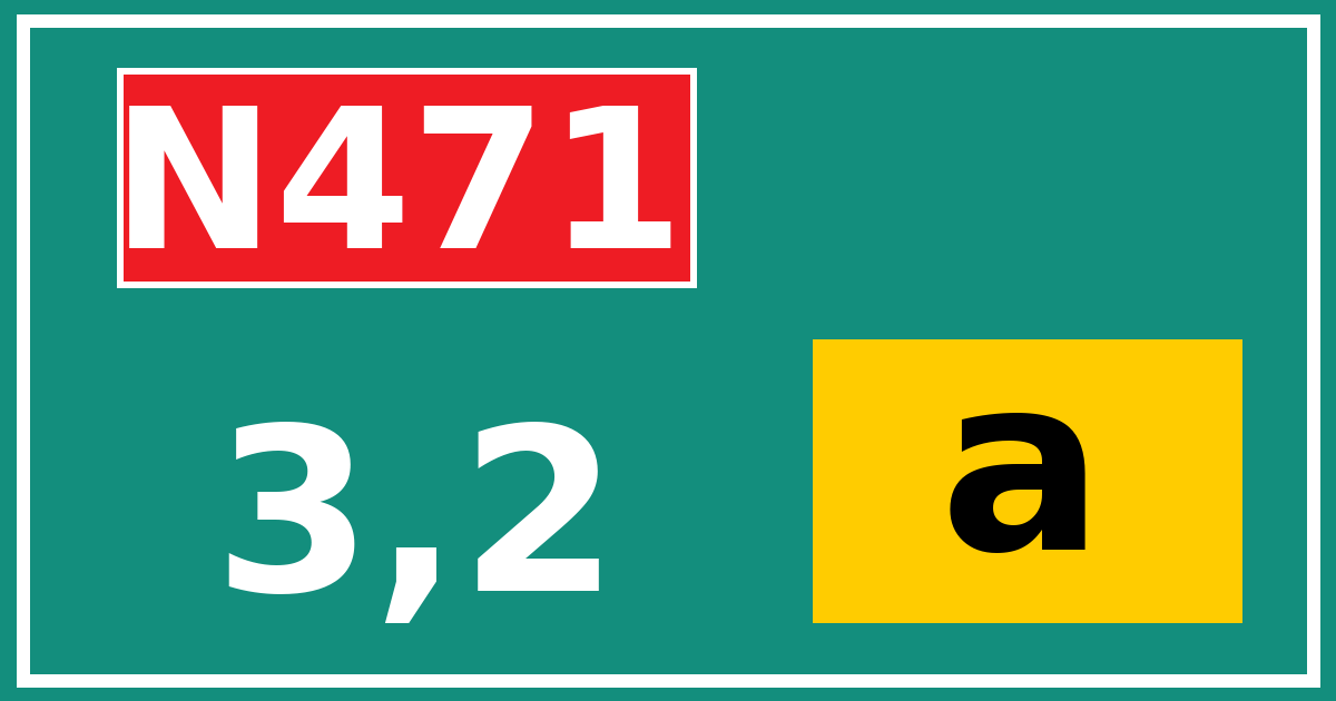 Hectometerbord N471 3,2 letter a