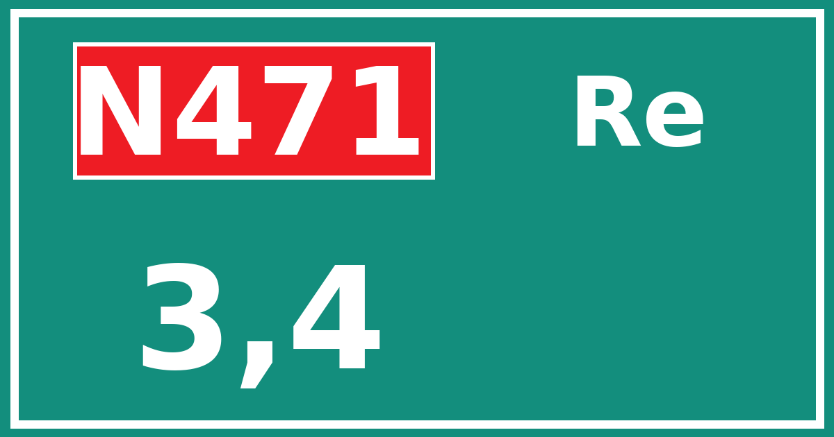 Hectometerbord N471 3,4 zijde Re