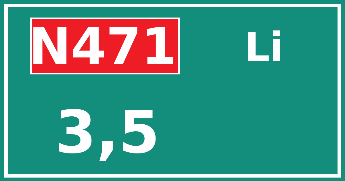 Hectometerbord N471 3,5 zijde Li