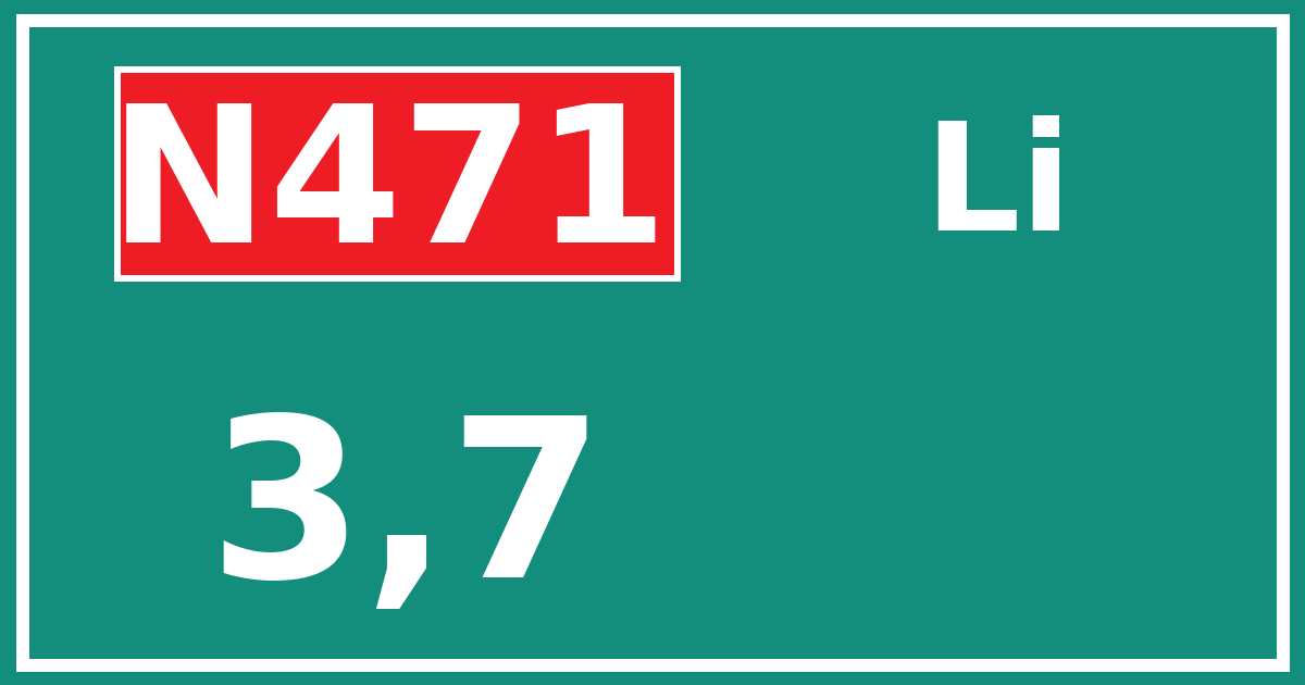 Hectometerbord N471 3,7 zijde Li