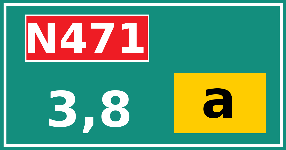Hectometerbord N471 3,8 letter a