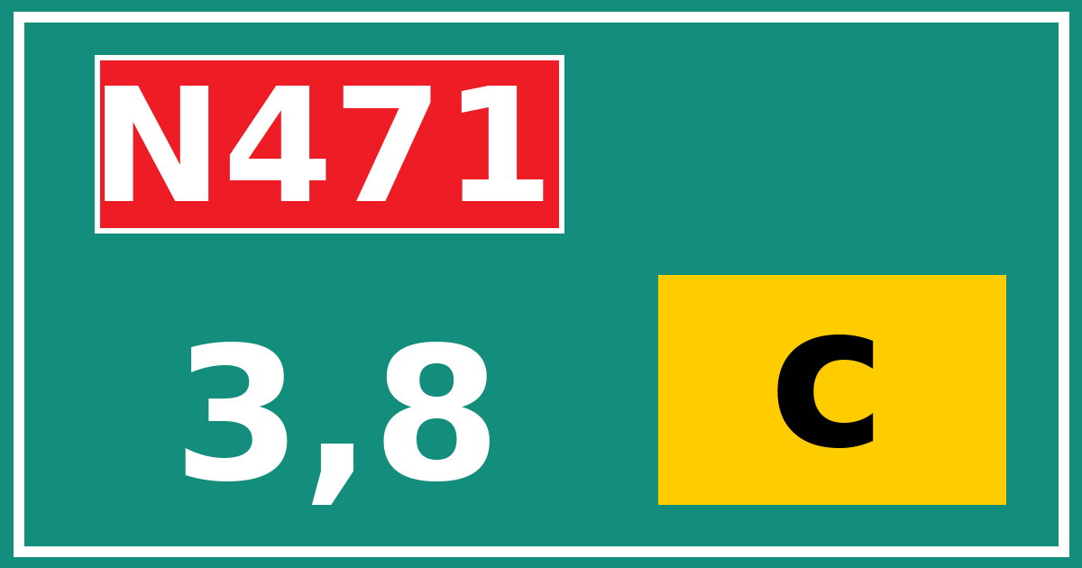 Hectometerbord N471 3,8 letter c
