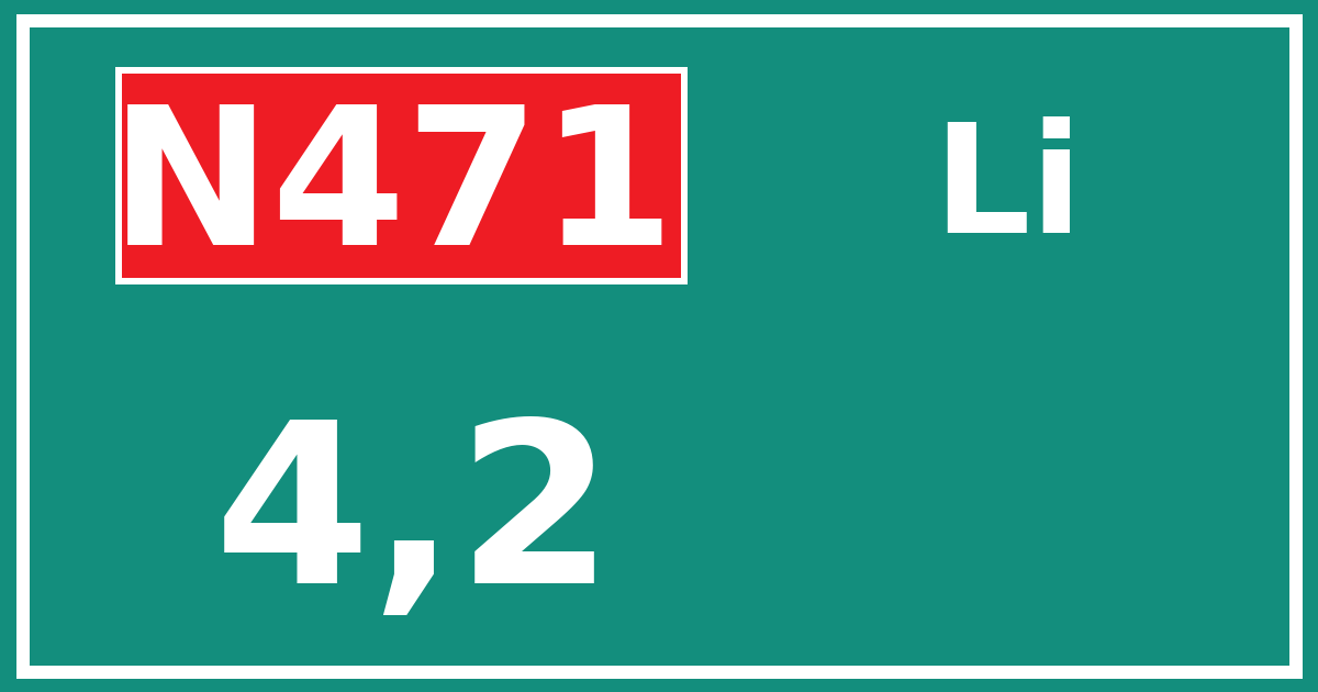 Hectometerbord N471 4,2 zijde Li