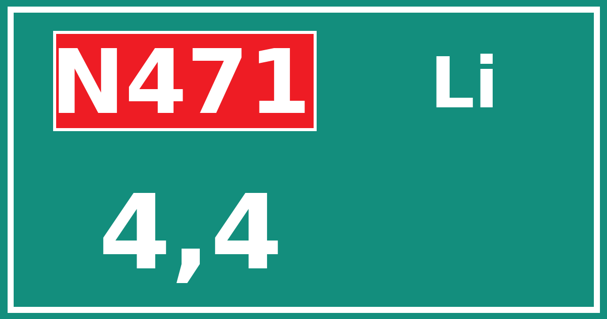Hectometerbord N471 4,4 zijde Li