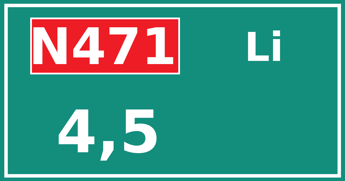 Hectometerbord N471 4,5 zijde Li