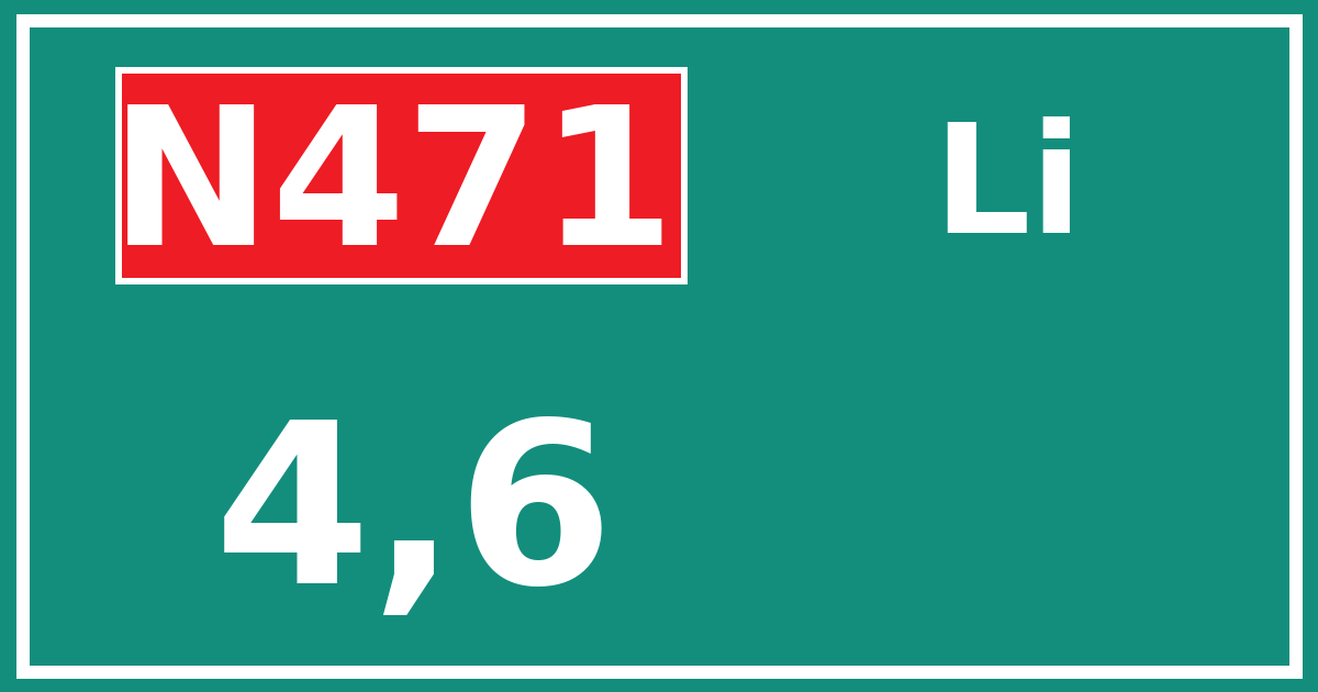Hectometerbord N471 4,6 zijde Li