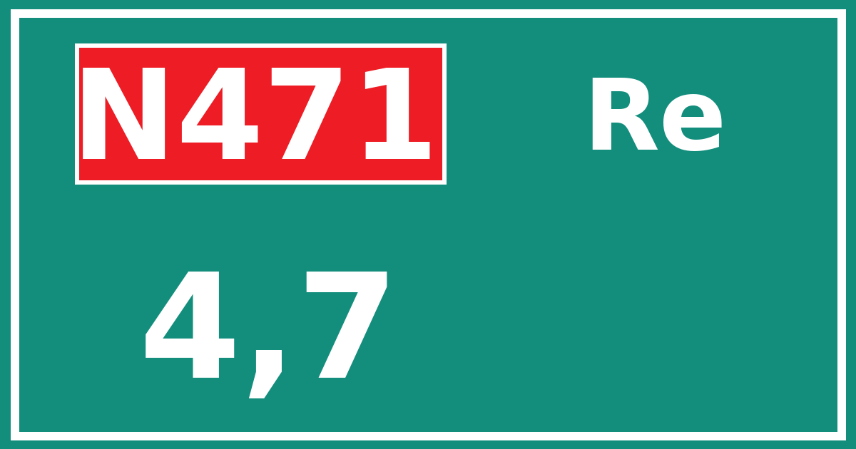 Hectometerbord N471 4,7 zijde Re