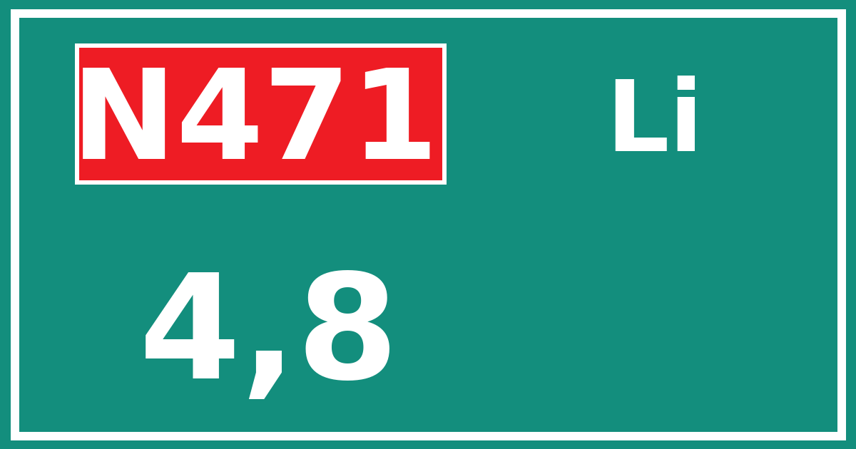 Hectometerbord N471 4,8 zijde Li