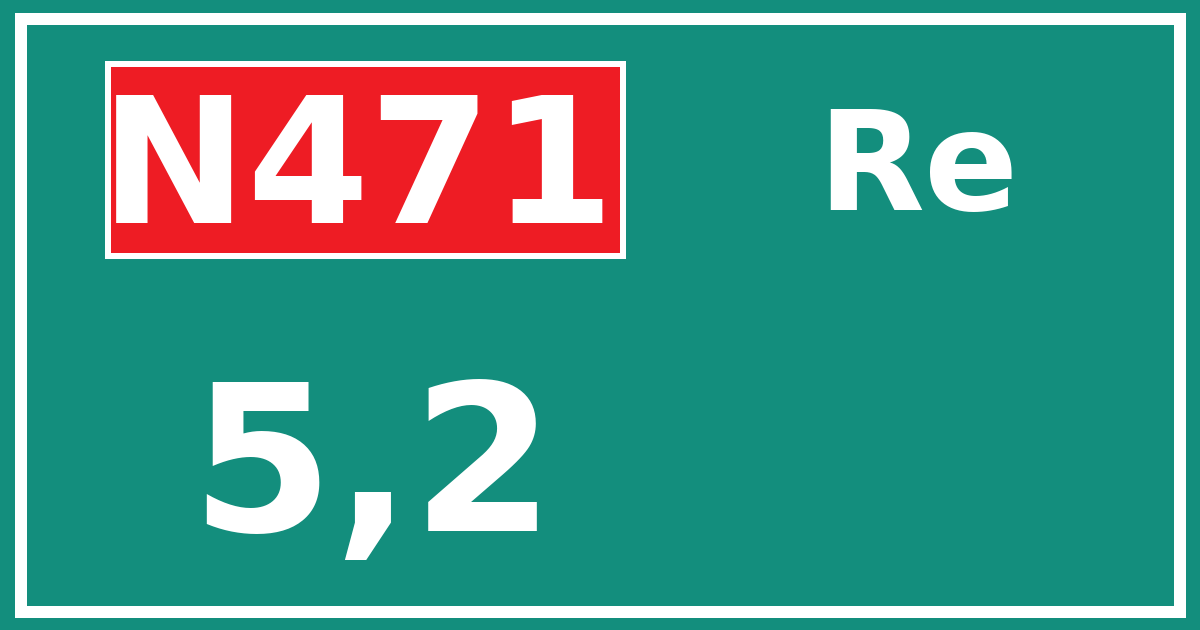 Hectometerbord N471 5,2 zijde Re