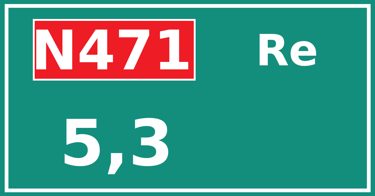 Hectometerbord N471 5,3 zijde Re