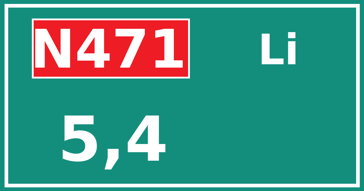 Hectometerbord N471 5,4 zijde Li