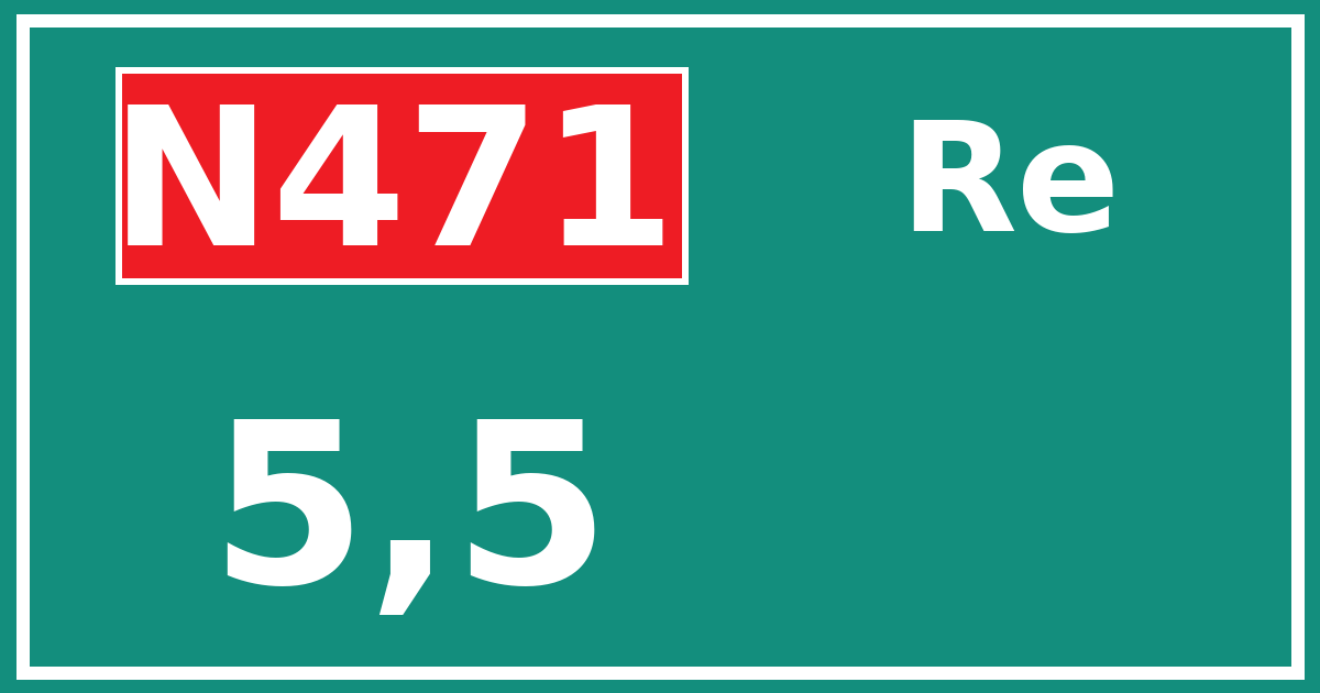 Hectometerbord N471 5,5 zijde Re