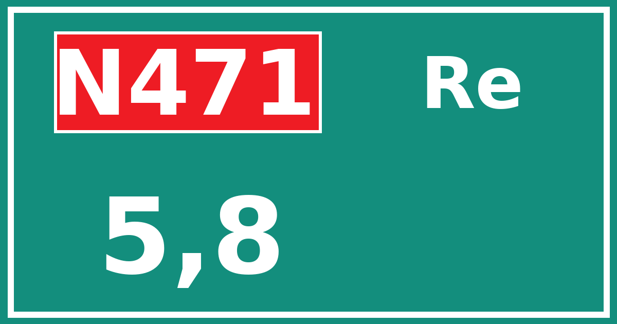 Hectometerbord N471 5,8 zijde Re