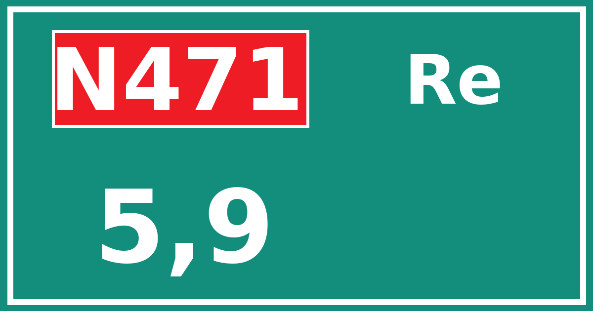 Hectometerbord N471 5,9 zijde Re