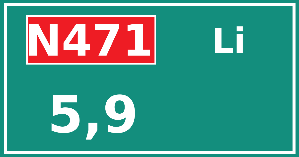 Hectometerbord N471 5,9 zijde Li