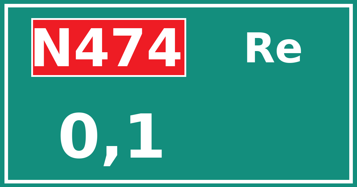 Hectometerbord N474 0,1 zijde Re