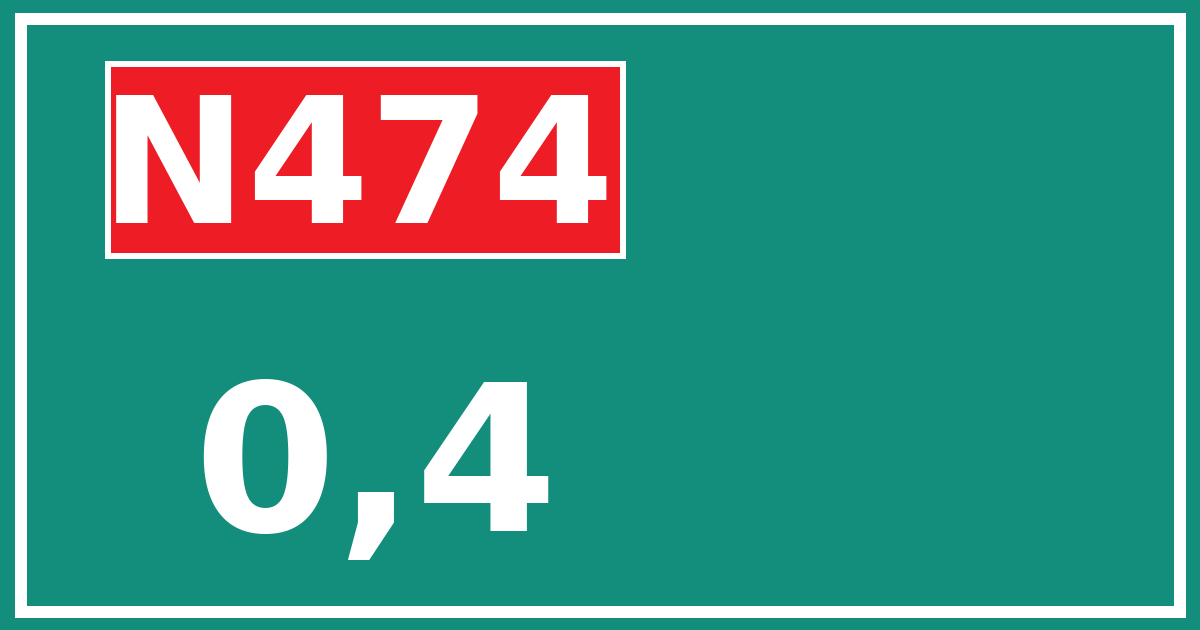 Hectometerbord N474 0,4