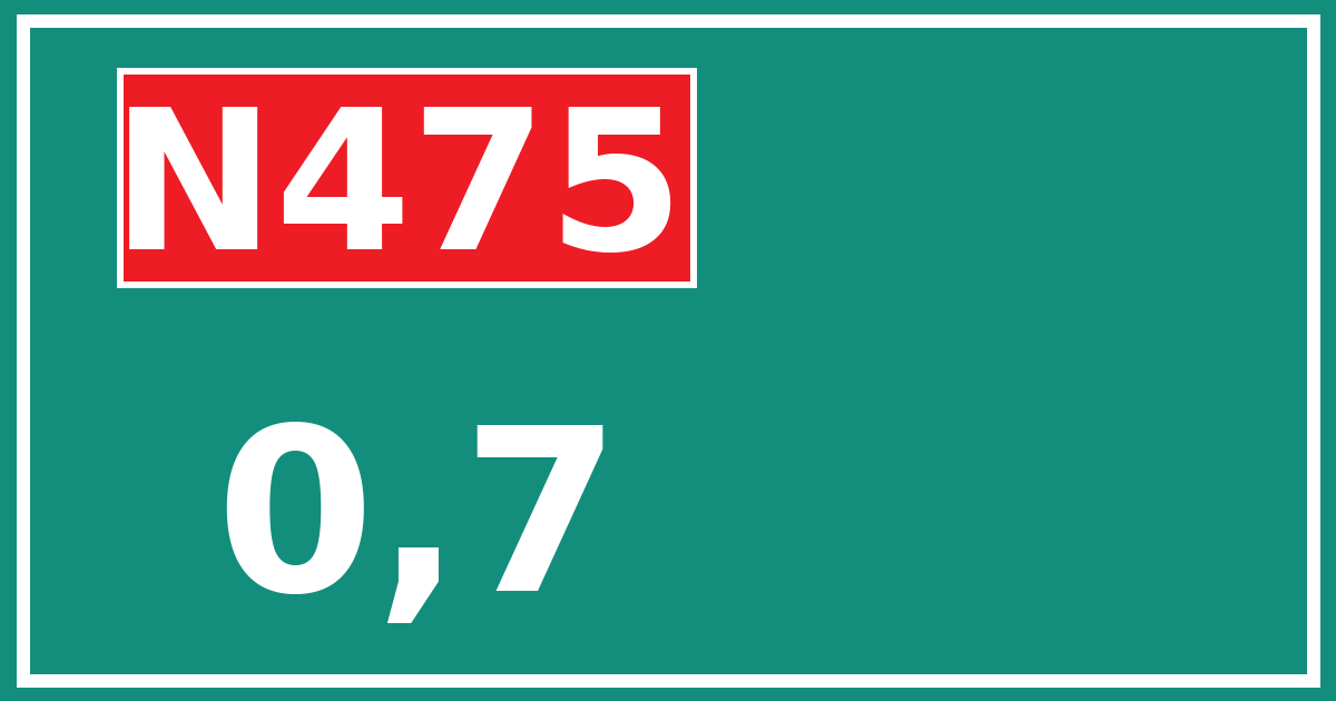 Hectometerbord N475 0,7