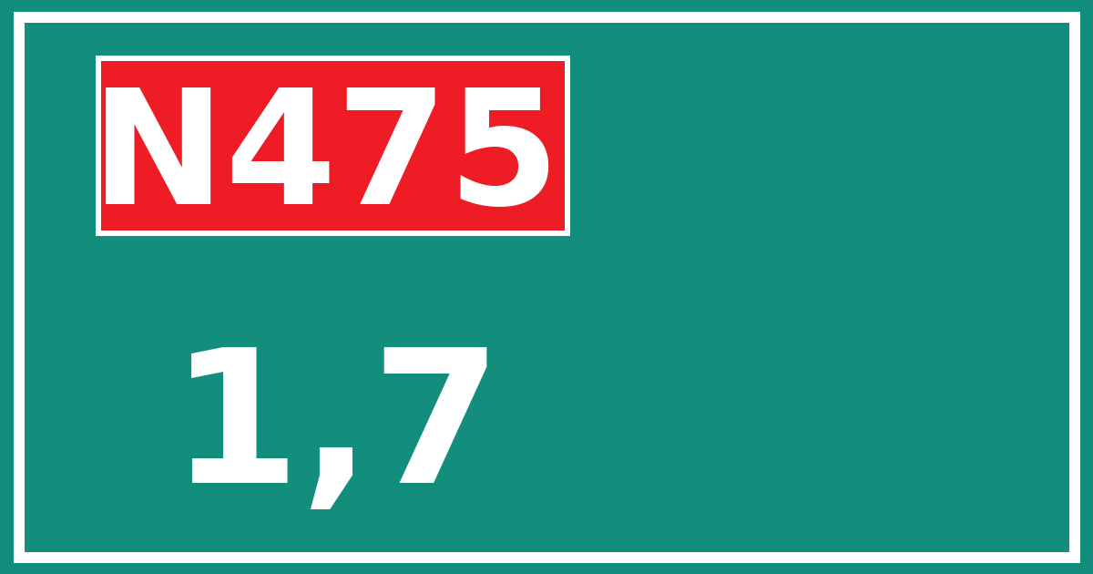 Hectometerbord N475 1,7