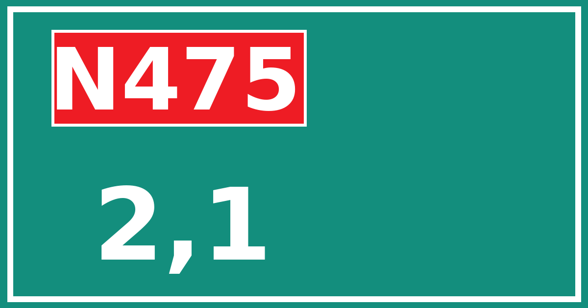 Hectometerbord N475 2,1