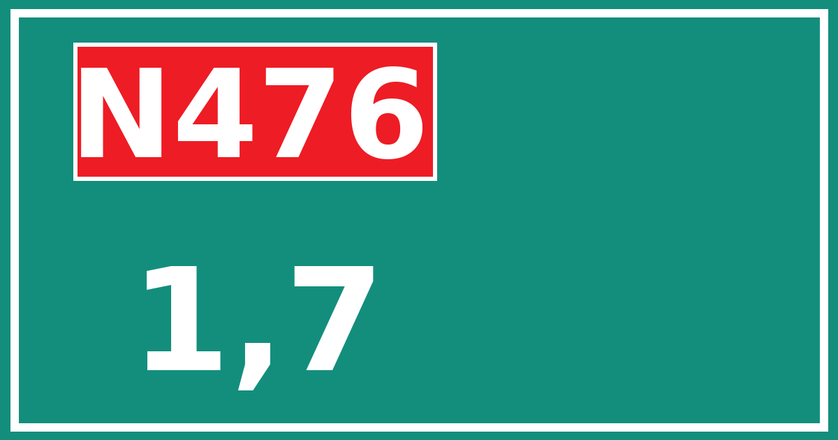 Hectometerbord N476 1,7