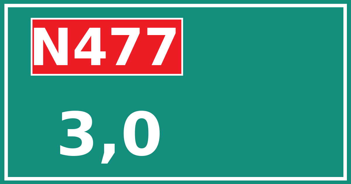 Hectometerbord N477 3,0