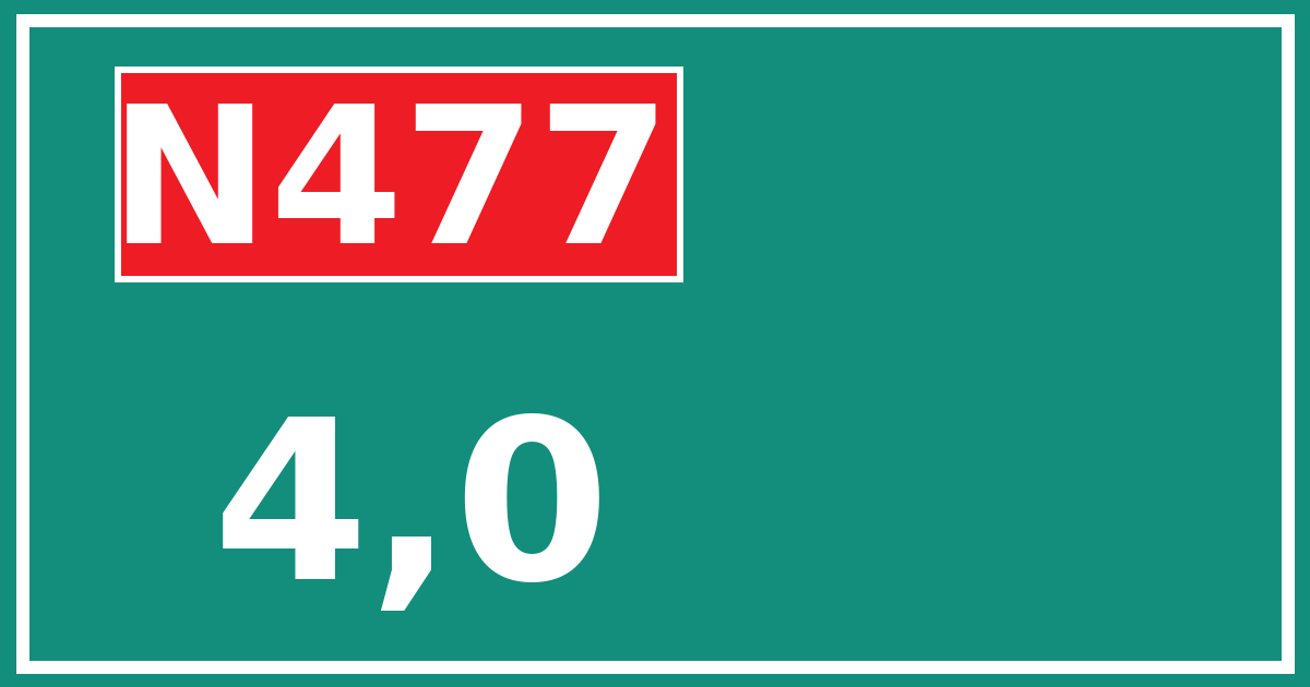 Hectometerbord N477 4,0