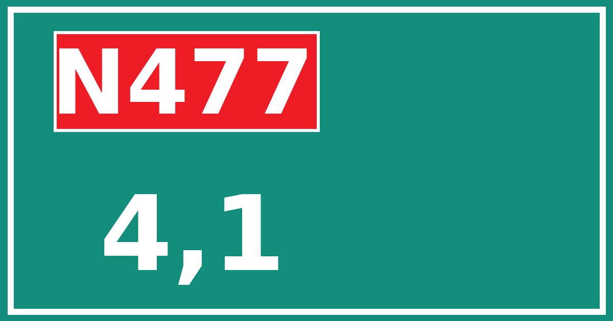 Hectometerbord N477 4,1