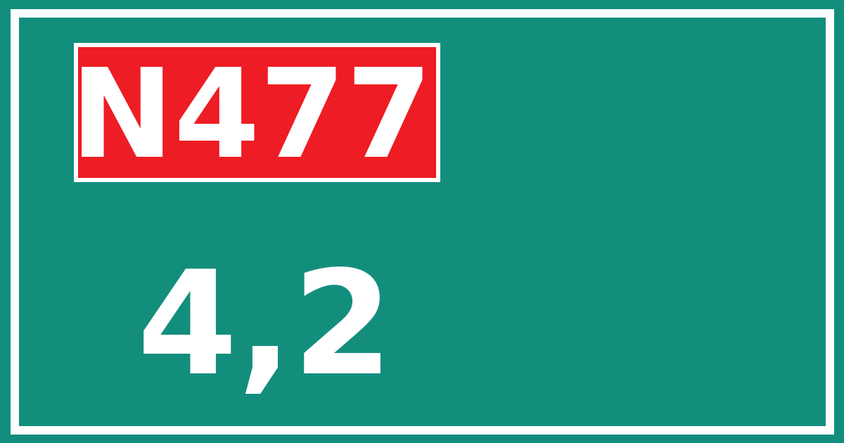 Hectometerbord N477 4,2