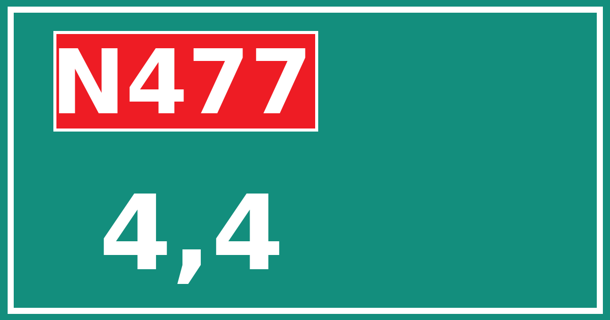 Hectometerbord N477 4,4